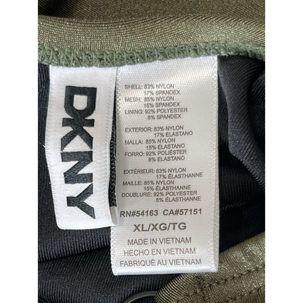 DKNY Women's XL One Piece Swimsuit Olive Green Tummy Control UPF 40+ NWT - Picture 3 of 6